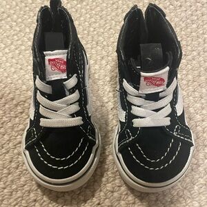 Vans Black and White High-Top Sneakers with Suede Canvas